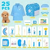 Sanlebi Doctors Set for Kids Vet Kit with Plush Dog Blue 25Pcs view 7