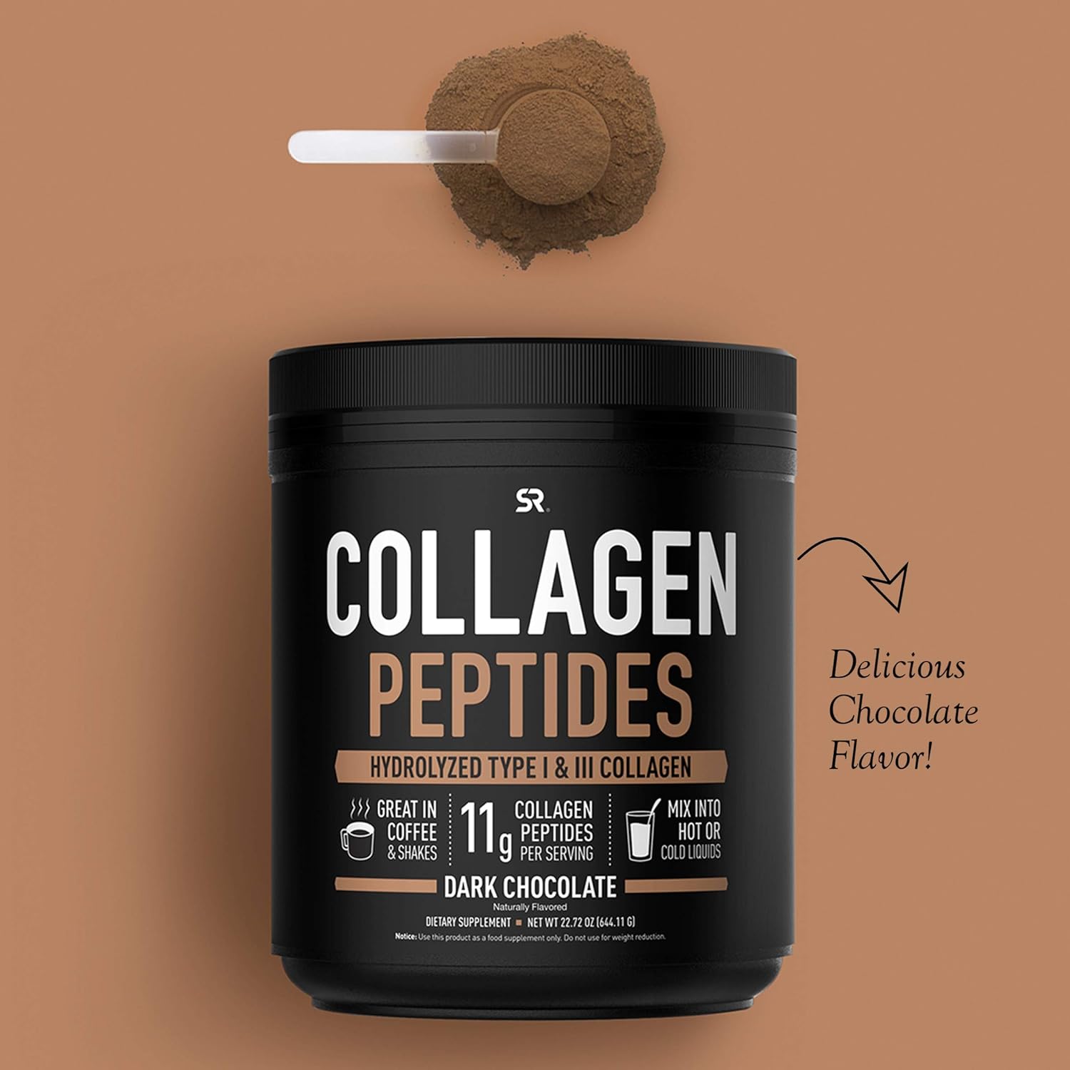Collagen Peptides Powder (Dark Chocolate) | Great in Coffee, Water, Almond Milk & Protein Shakes | Non-GMO Verified, Certified Keto Diet Friendly & Gluten Free - 41 Servings: Health & Personal Care