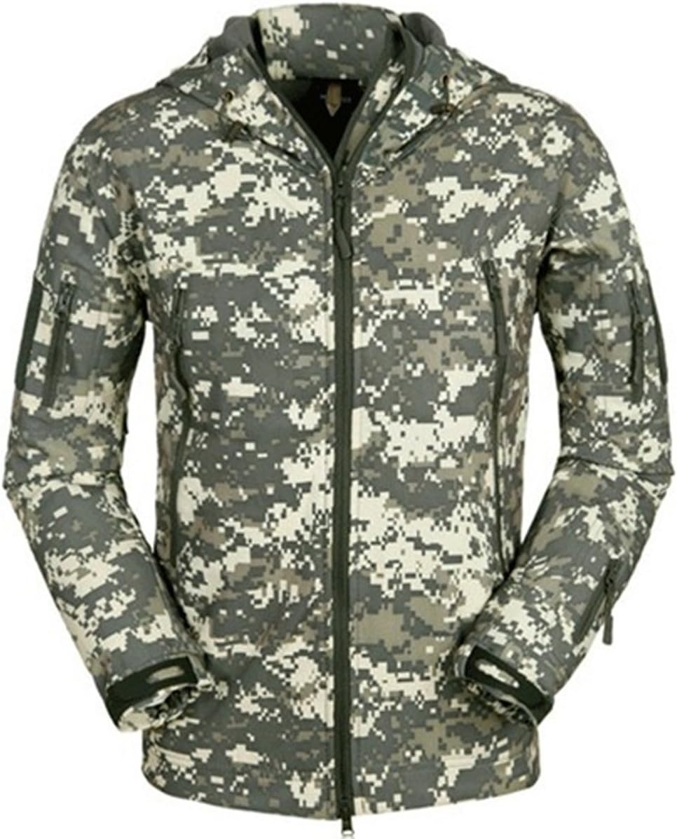 Eglemall Men's Outdoor Hunting Soft Shell Waterproof Tactical Fleece Lined Jackets