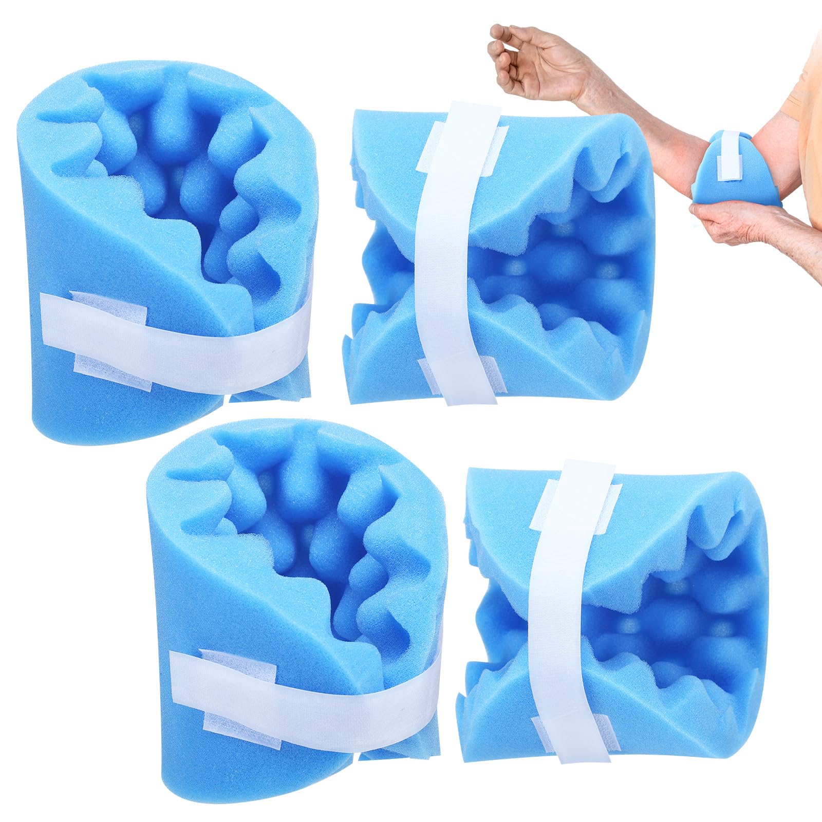 Photo 1 of Threlaco 4 Pcs Elbow Protectors for Elderly Blue Elbow Pads Adjustable Decubitus Care for Women Men Relieve Pressure Sores, One Size Fits All