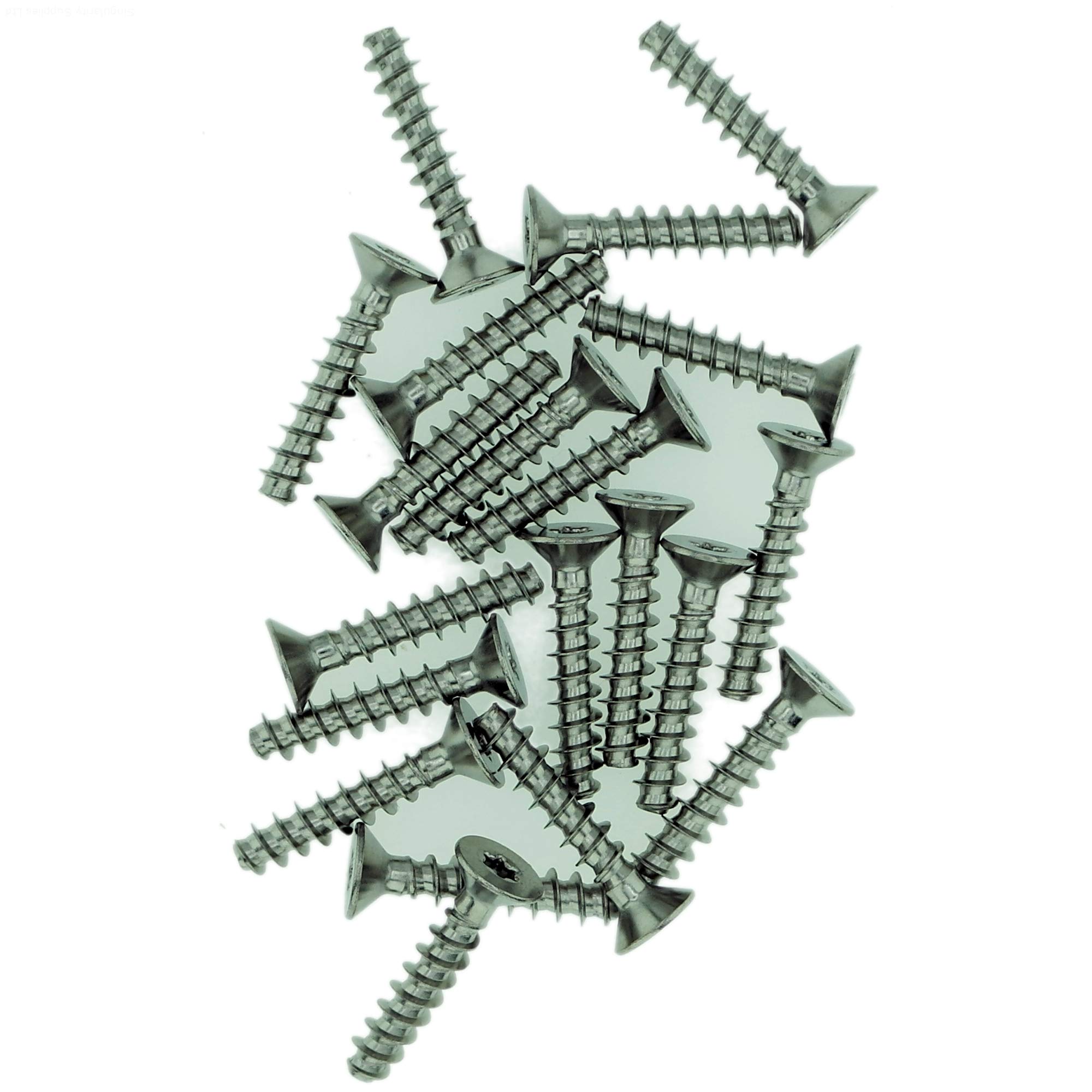 D3 (3mm x 12mm) Pozi Countersunk Screws for Plastic - Stainless Steel (A2) (Pack of 20)