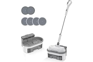 Redroad CM17 Cordless Electric Spin Mop with Automatic Cleaning Bucket, LED Headlight, Water Sprayer, Up to 50 Mins Runtime, 