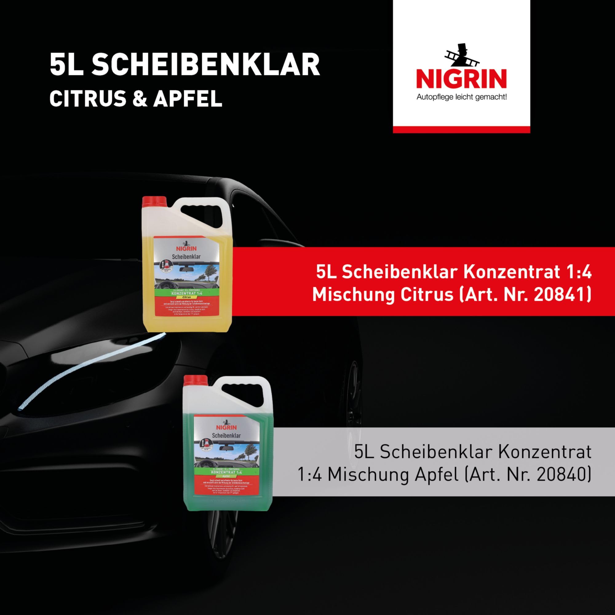 NIGRIN Scheibenklar Konzentrat 1:4 Citrus | 3 Liter | Reinigungszusatz für Autoscheiben und Scheinwerfer | integrierte Ausgießhilfe | entfernt Insekten, Fett | schlierenfrei | sehr ergiebig | ab 5°C 7