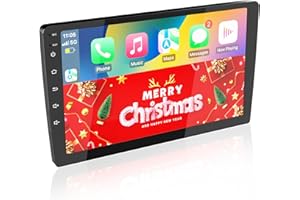 Haudio Wireless Double Din Car Stereo with Bluetooth, Wireless CarPlay and Android Auto, Backup Camera, GPS Navigation, Free APK Download and Deletion, FM, Voice Control, Mirror Link (9"-4G+64G)