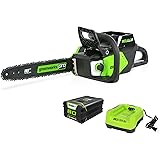 Greenworks Pro 80V 16-Inch Brushless Cordless Chainsaw, 2.0Ah Battery and Charger Included CS80L211