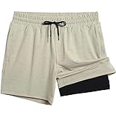 maamgic Mens 2 in 1 Running Shorts, 5" Gym Short with Zip Pockets, Quick Dry Workout Athletic Shorts for Men