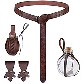 JBKN Women Renaissance Accessories Medieval Viking Belt Potion Bottles Belt Bag Leather Skirt Hikes