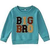 Big Brother Sweatshirt Toddler Boy Big Bro Chenille Patch Embroidered Pullover Announcement Long Sleeve Shirt Fall Tops