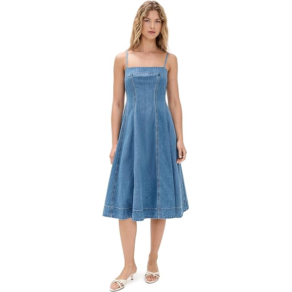 Ramy Brook Women's Nelly Ruffled Midi Dress, Crystal Blue at