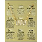 COLORFUL BLING Gold Plated Angel Number Necklace with Meaningful Card 111 222 333 444 555 666 777 888 999 Pendant Choker Nume