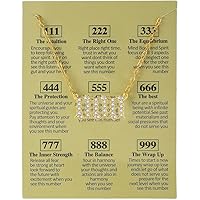 COLORFUL BLING Gold Plated Angel Number Necklace with Meaningful Card 111 222 333 444 555 666 777 888 999 Pendant Choker Nume