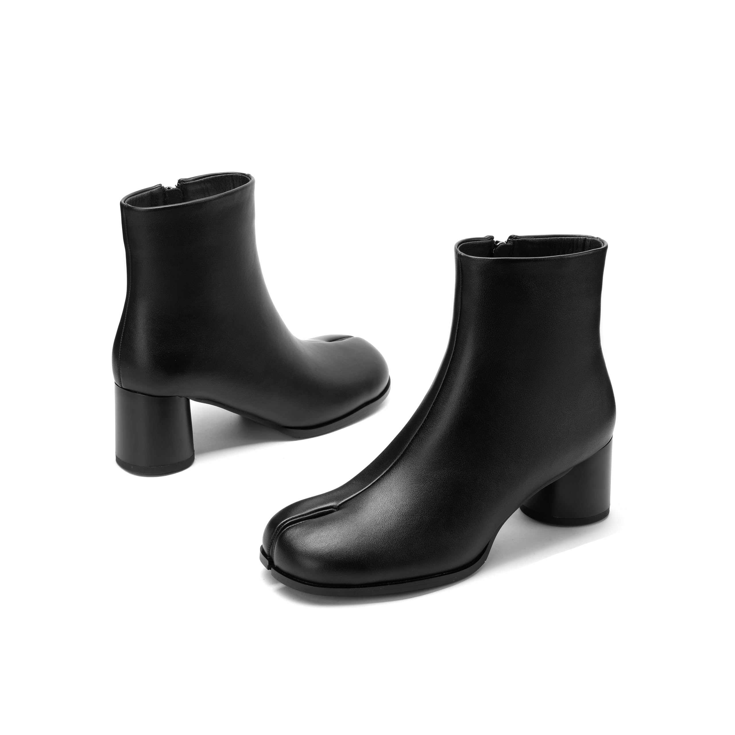 Black Tabi Split-Toe Leather Ankle Boots MAISON MARGIELA Tabi split-toe leather ankle boots | NET-A  main image 3