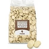 White Melting Wafers 4 LB Bulk, Almond Bark Candy Melts &amp; Vanilla Coating | White melting chocolate for dipping strawberries, pretzels, cake pops, fondue, fountain, puppy chow, Christmas bark