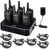 Retevis RT68 Business FRS Walkie Talkies Long Range with Earpieces 6 Pack | Rugged &amp; Compact, License-Free, Powerful 500mW Speaker, 12-Hour Battery, Long-Term Supply, for Schools, Retail &amp; Hospitality
