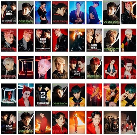 Amazon Co Jp Glorwefy Kpop 人気韓流グッズ Exo エクソ 写真 Lomoカード カード トレジャーカード Obsession 両面 コンサート アルバム 収納ボックス付き ミニ 新しい 最新 応援グッズ 人気 40枚セット ホーム キッチン