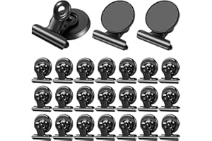 JTIEO 24Pack Strong Fridge Magnets Magnetic Clips Bulldog Clips Perfect for Refrigerator Whiteboard Magnets Photo Displays Home School Use Magnets for Whiteboard Heavy Duty Magnetic Clips(Black)