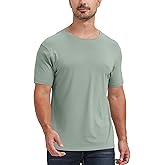 netdraw Men's Ultra-Soft Viscose Bamboo Cotton T-Shirt, Crew Neck Short Sleeve Casual Lounge Dressy Undershirt Tee