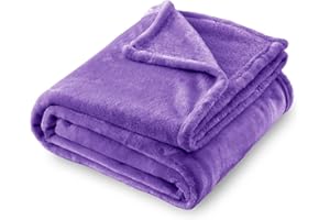 SOCHOW Flannel Fleece Blanket Throw Size, All Season Lightweight Super Soft Cozy Blanket for Bed or Couch, Purple, 50x60 inches