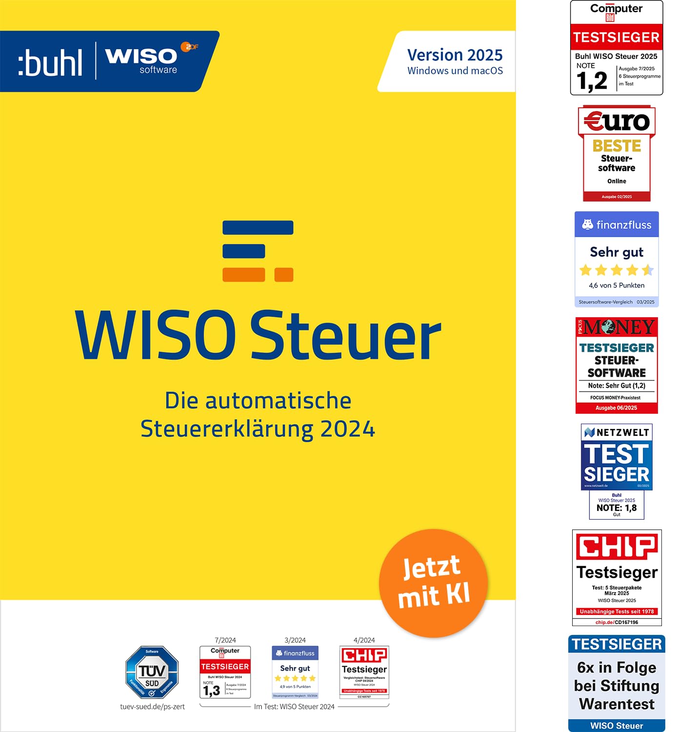 WISO Steuer 2025 (für Steuerjahr 2024) Für Windows, Mac, Smartphones und Tablets | Digitaler Download