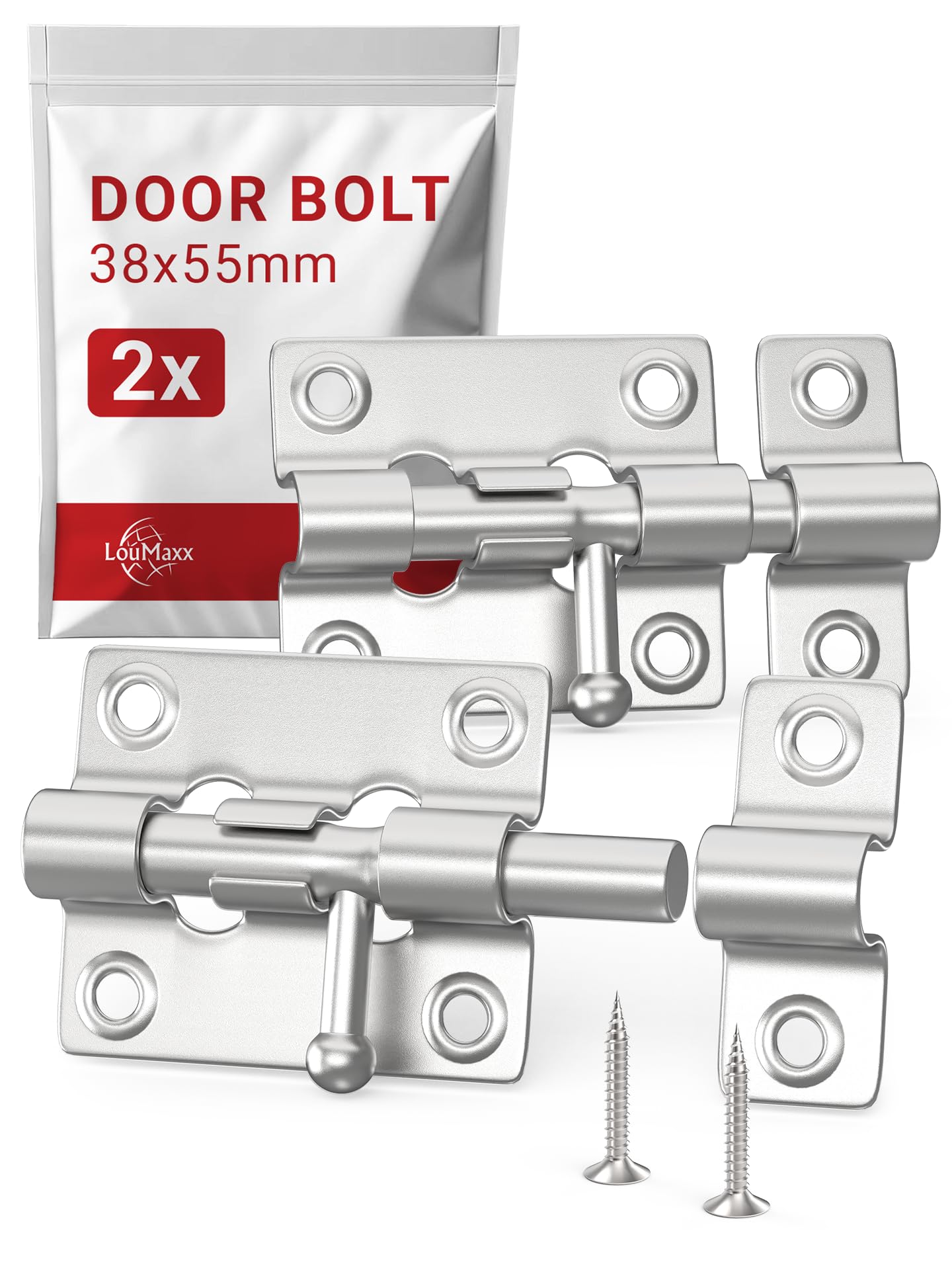LouMaxx 10138 Door Lock, Silver, 38x55 mm