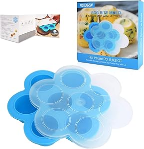 WEBSUN Silicone Egg Bites Molds for Instant Pot Accessories for 5,6,8 qt Pressure Cooker, Reusable Storage Container, Freezer Trays with Lid - with Recipe User Guide