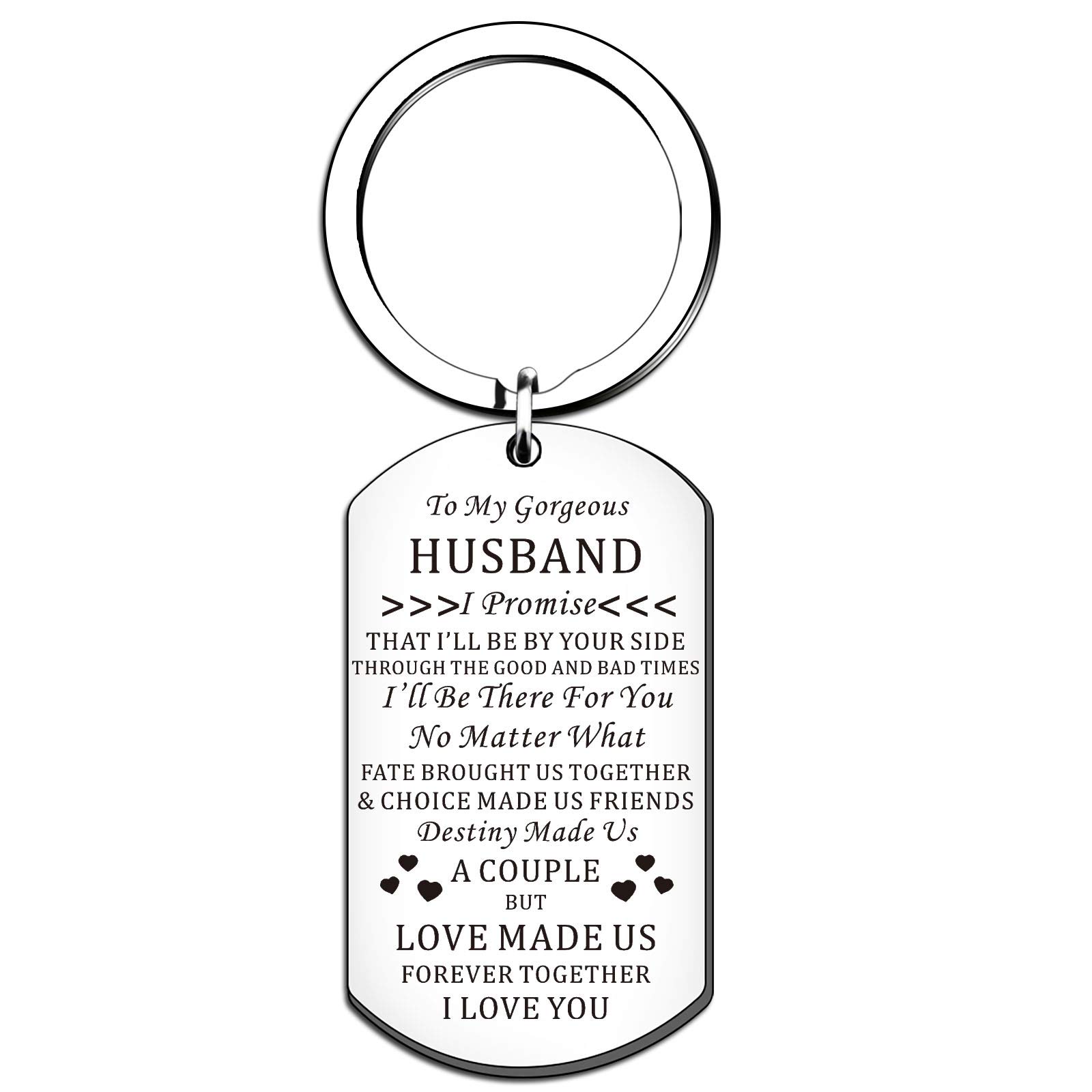 HULALA To MY Gorgeous Husband Keyring Valentines Gifts For Him I Love You Romantic Couple Men Keychain Birthday Anniversary Presents