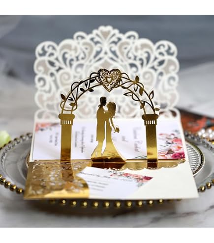 Hallmark Paper Wonder Pop-Up Hochzeitskarte – 3D-Torten-Design, Mit Glitzer, Inkl. Umschlag