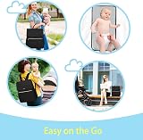 LANDICI Baby Changing Bag Backpack with Mat, Stroller Straps, Black view 6