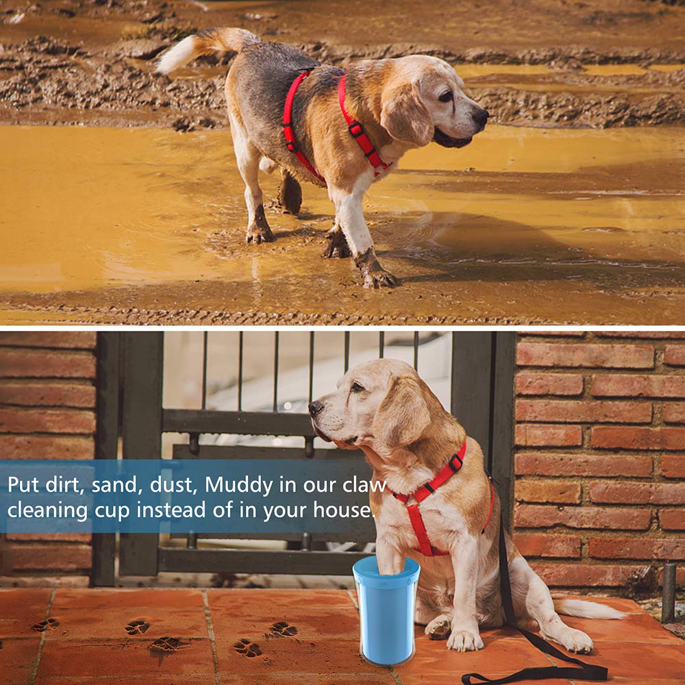 KISSIN Dog Paw Cleaner, Portable Silicone Brush Dog Paw Cleaning Cup for Dirty and Muddy Paw Cleaner-Suitable for Cat, Small and Medium Dogs