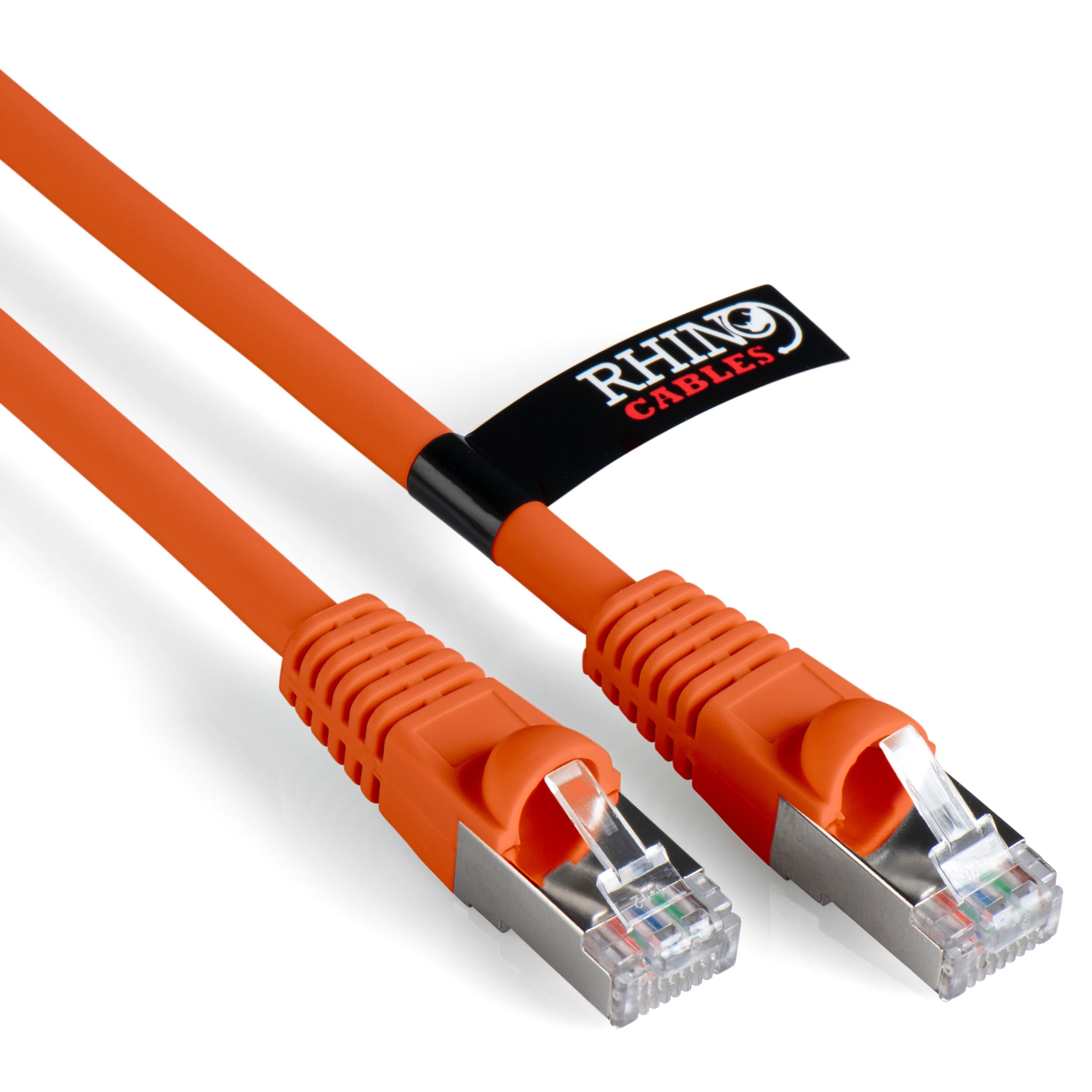 rhinocables CAT 6a Ethernet Cable | 10Gbps S/FT High-Speed & Large Bandwidth Data Transfer | Reliable LAN Network RJ45 Cable | Wi-Fi Broadband Cable for Seamless Gaming & Streaming (5m, Orange)