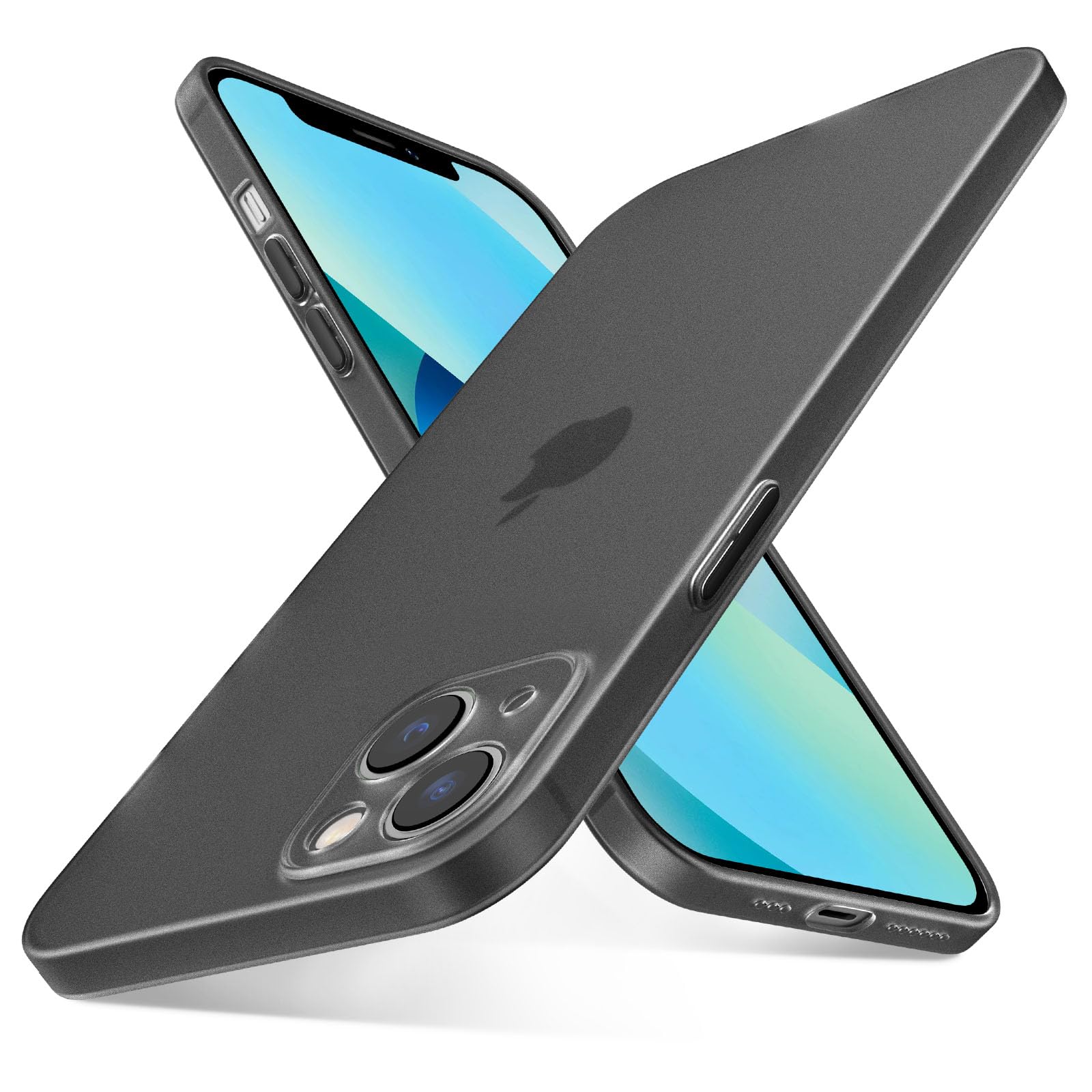 QLTYPRI Ultra Thin Case for iPhone 13 Case 6.1 inch with Full Coverage Camera Protection, Translucent Matte Slim Lightweight Soft Silicone TPU Bumper Shockproof Phone Case Cover for iPhone 13 – Black