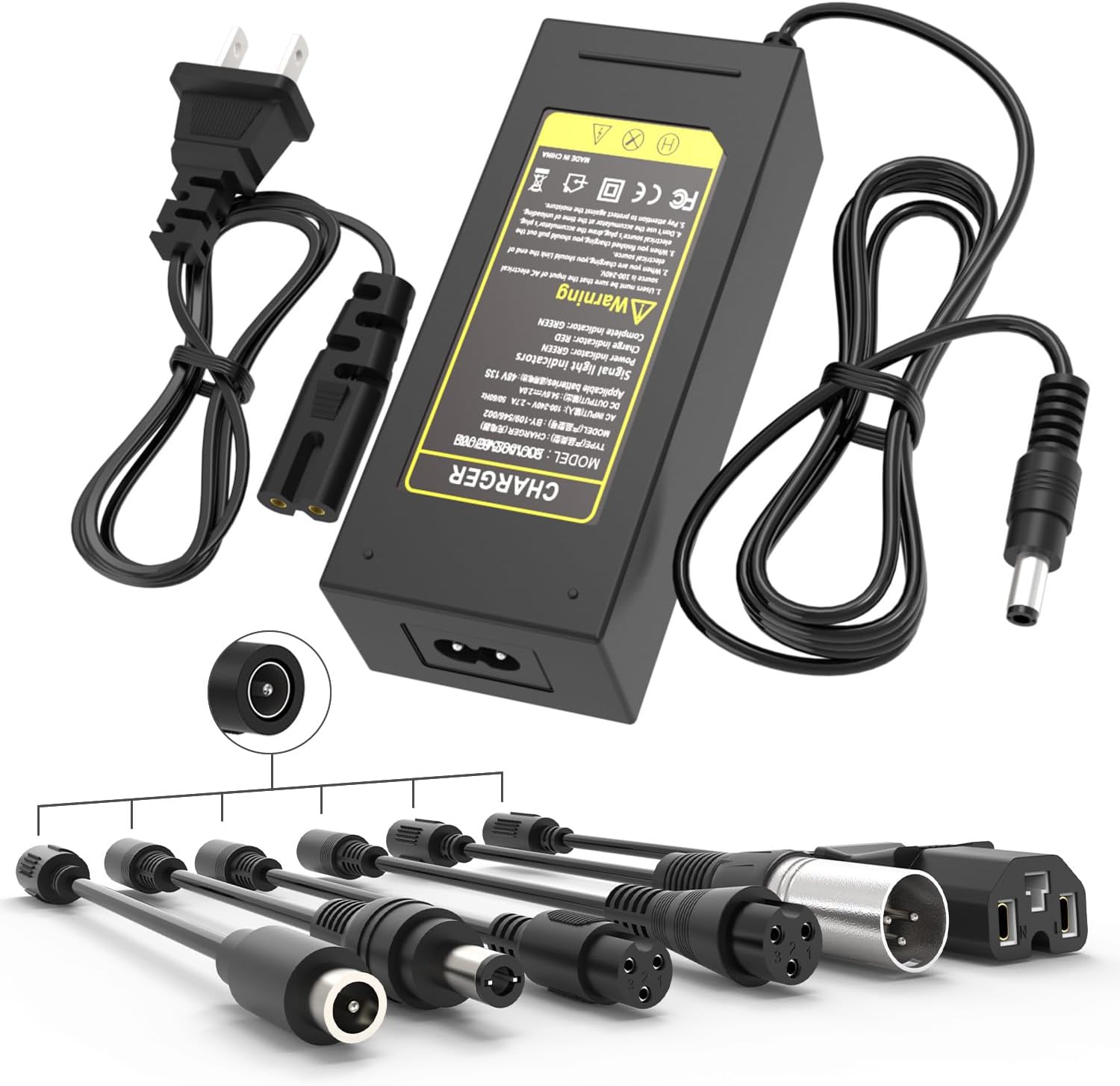 5 4.6V/4 8V Charger Universal Compatible with Razor, Jetson, Voyage, Gotrax, Ninebot and More-7 in 1 Plugs Power Cord Replacement