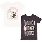 wicked Girl's Graphic Print T-Shirt 2-Pack - Short Sleeve Tees Bundle for Kids