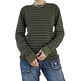 Graphic Tees for Women Teen Girls Aesthetic Grunge Gothic Clothes Y2k Shirt Knit Basic Long Sleeve Top Fall