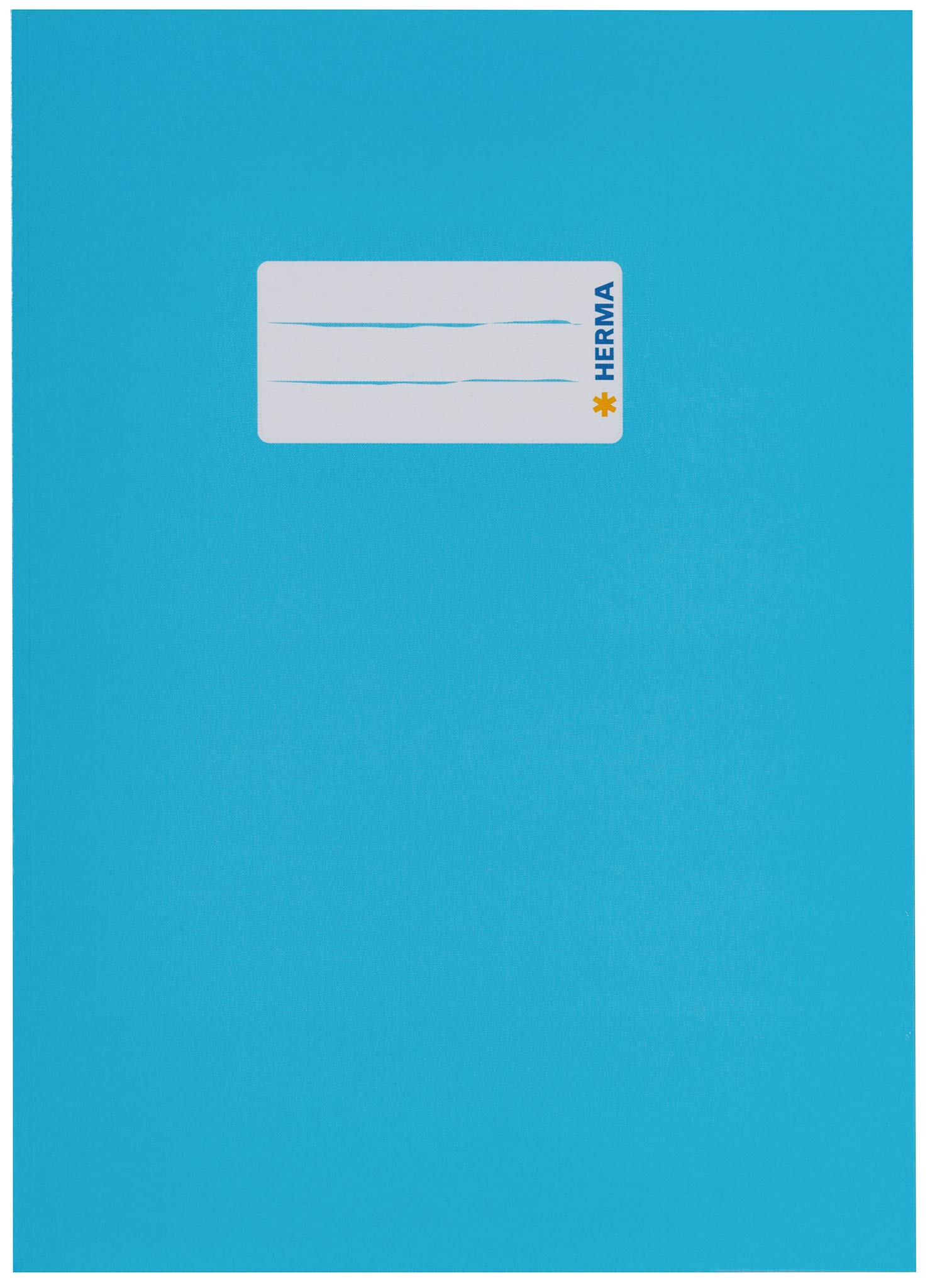 HERMA 19764 Notebook Covers A5 Cardboard Light Blue, Pack of 10, Notebook Covers with Labelling Field Made of Sturdy and Extra Strong Paper, Notebook Cover Set for School Notebooks, Coloured