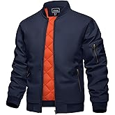 KEFITEVD Bomber Jacket Men Winter Coats Full Zip Windbreaker Mens Jackets Casual Work Coats