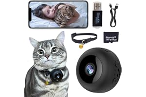 LYML.E1 Pet Camera Collar with 64gb Sd Card,HD 1080p Mini Camera,Cat Camera Collar with Phone App,Video Records,Night Vision,Motion Detection,Remote Playback,Dog Camera Collar for Indoor/Outdoor