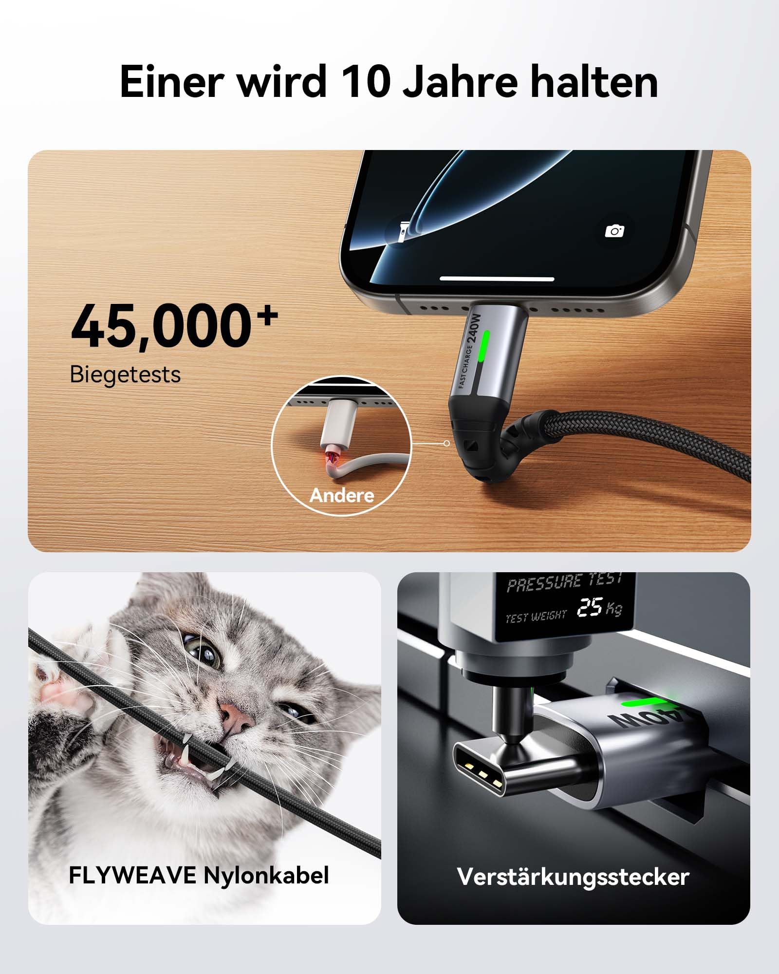 INIU 240W USB C Kabel, [2 Stück 2m] PD Schnellladekabel USB C auf USB C Kabel, Nylon Geflochten Ladekabel USBC für iPhone 17 16 15 Pro Max Samsung Galaxy S25 S24 Ultra Pixel 10 9a iPad Pro MacBook Air 4