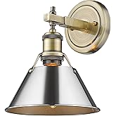 Golden Lighting 3306-BA1 AB-CH Orwell Bath Vanity, Transitional, Aged Brass with Chrome Shade