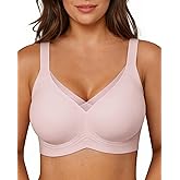 VRVOCIE Wireless Bras for Women No Underwire Crossover V Mesh Seamless Supportive Bralettes Full Coverage Everyday Bra