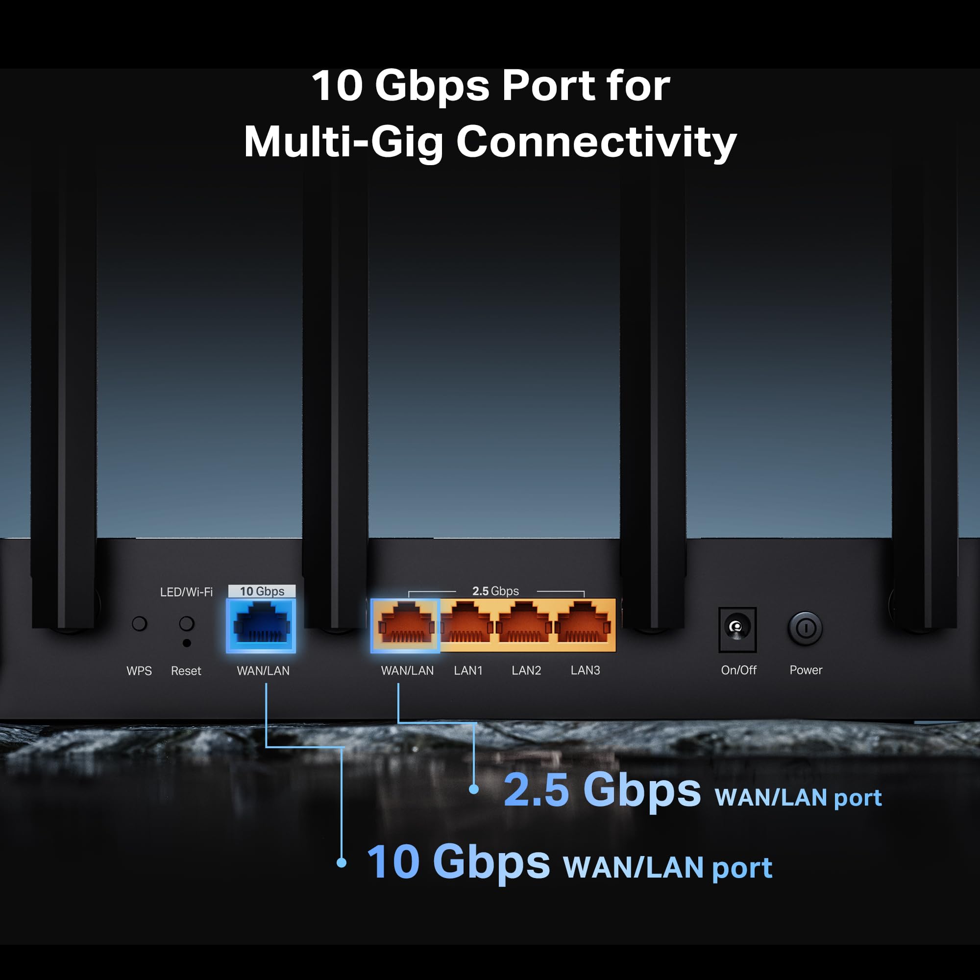 TP-Link Tri-Band BE9700 WiFi 7 Router Archer BE600 | 10G WAN/LAN +2.5G WAN/LAN +3× 2.5G LAN Ports, New 320Mhz Channel | Covers up to 2,600 Sq. ft and 120 Devices|VPN, HomeShield for Network Security