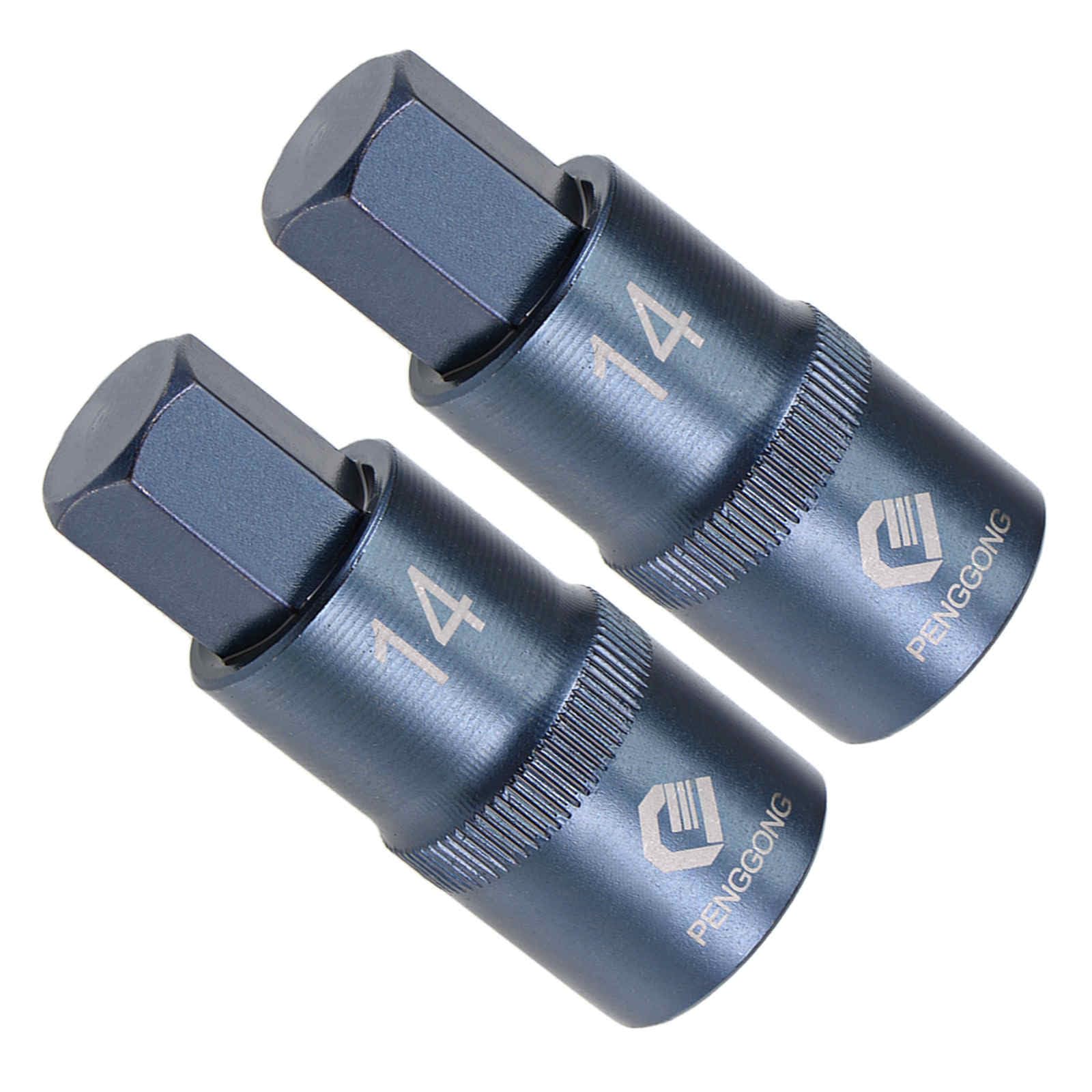 CoCud Hex Impact Bit Socket, 1/2" Drive x 14mm S2 Steel CR-V Quick Change Hex Socket Impact Bit Screwdriver Sockets Adapter - (Applications: for Fastening Screws), 2-Pieces