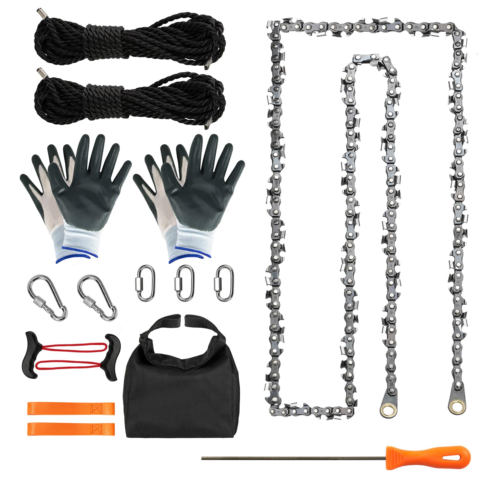 Photo 1 of GSSHBR 55 Inch High Reach Hand Rope Saw for Tree Limbs with 70 Sharp Teeth Blades on Both Sides,Rope Saw Tree Saw High Limb Rope Chainsaw, Pocket Chainsaw