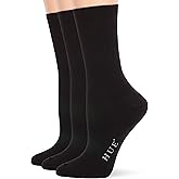 HUE Women's Relaxed Top Crew Socks, 3 Pair Pack