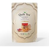 QuikTea Saffron Flavored Black Tea, Premium Assam Tea, 7.94 oz | Rich &amp; Aromatic, Antioxidant-Rich, Naturally Flavored, Non-GMO, Gluten Free