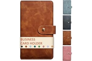 DONBAO Leather Professional Business Card Holder Book Organizer, 240 Card Slots Capacity Booklet, Premium PU Name Cards Storage Folder with Soft Cover, Credit Card Binder Holder for Men/Women (Brown)