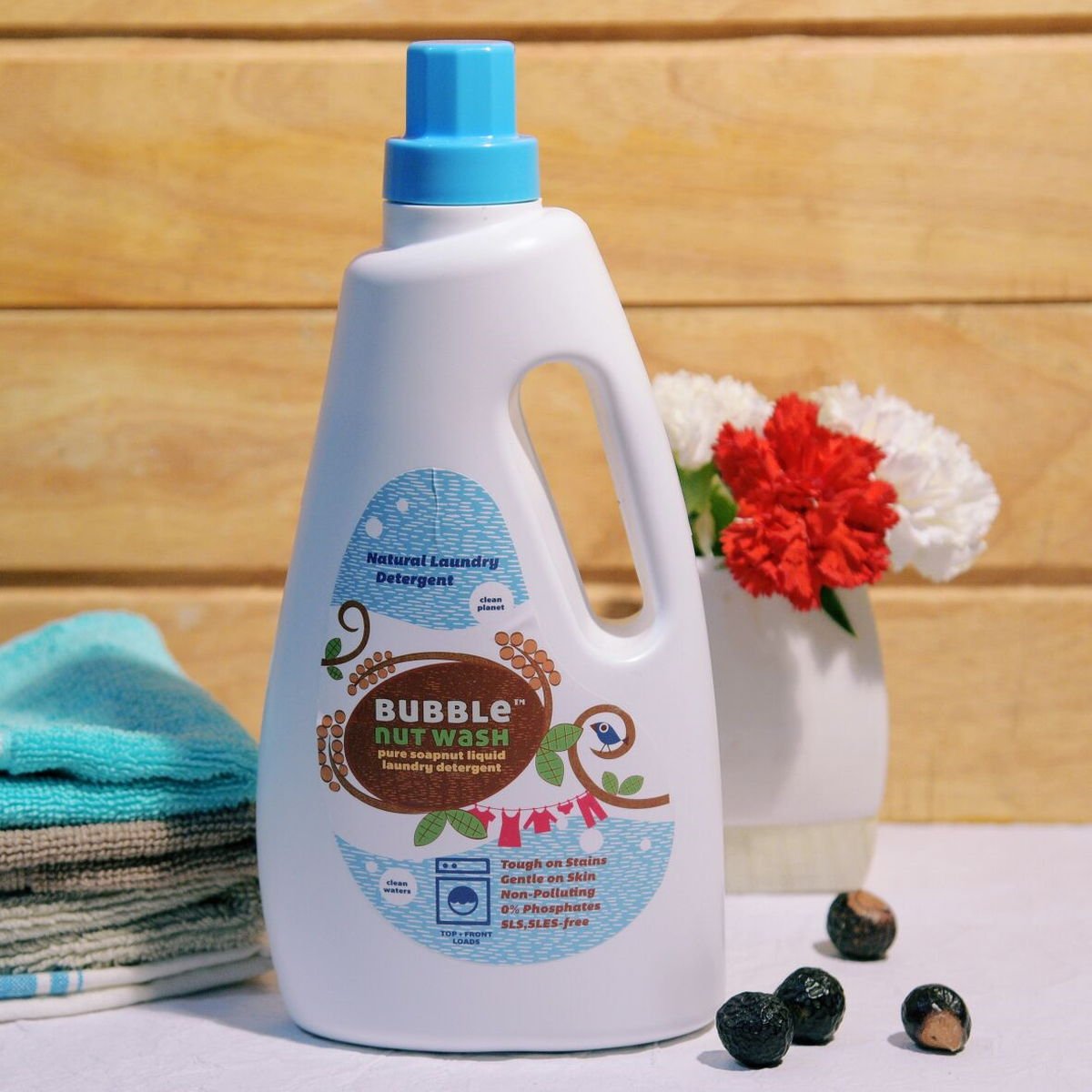 BubbleNut Wash Laundry Detergent Liquid (1 Lit), Natural, Organic, Eco