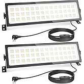 AGranTOP 2 Pack Linkable LED Shop Lights, Ultra Bright 100W 15000LM Aluminum Plug in Garage Light w/ 9.84ft Power Cord, 6000K