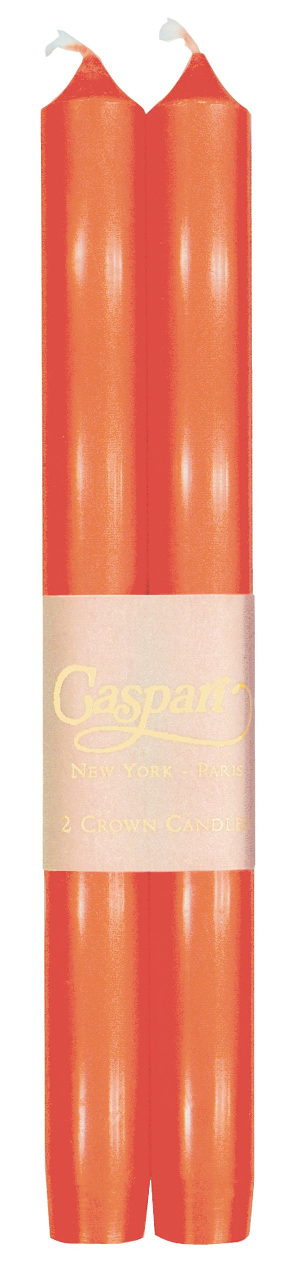 Caspari 10-inch Taper Unscented Candles, Set of 2, Orange — image 1