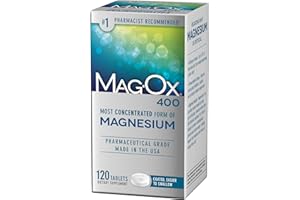 MAG-OX 400 Mag-Ox Magnesium Supplement, Pharmaceutical Grade Magnesium Oxide 483mg, Most Concentrated Form of Magnesium, 120 Tablets